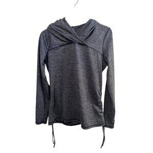 Reebok Heathered Gray Long Sleeve Hoodie Women's Size M Athletic Top